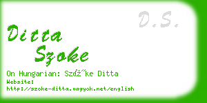 ditta szoke business card
